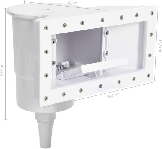 11-delig. Zwembadskimmer set, brede muilskimmer set, brede muk inbouwskimmer-complete set, skimmer set incl. zwembad oppervlakteskimmer skimmer 34,3 x 25 x 30,5 cm — afbeelding 5