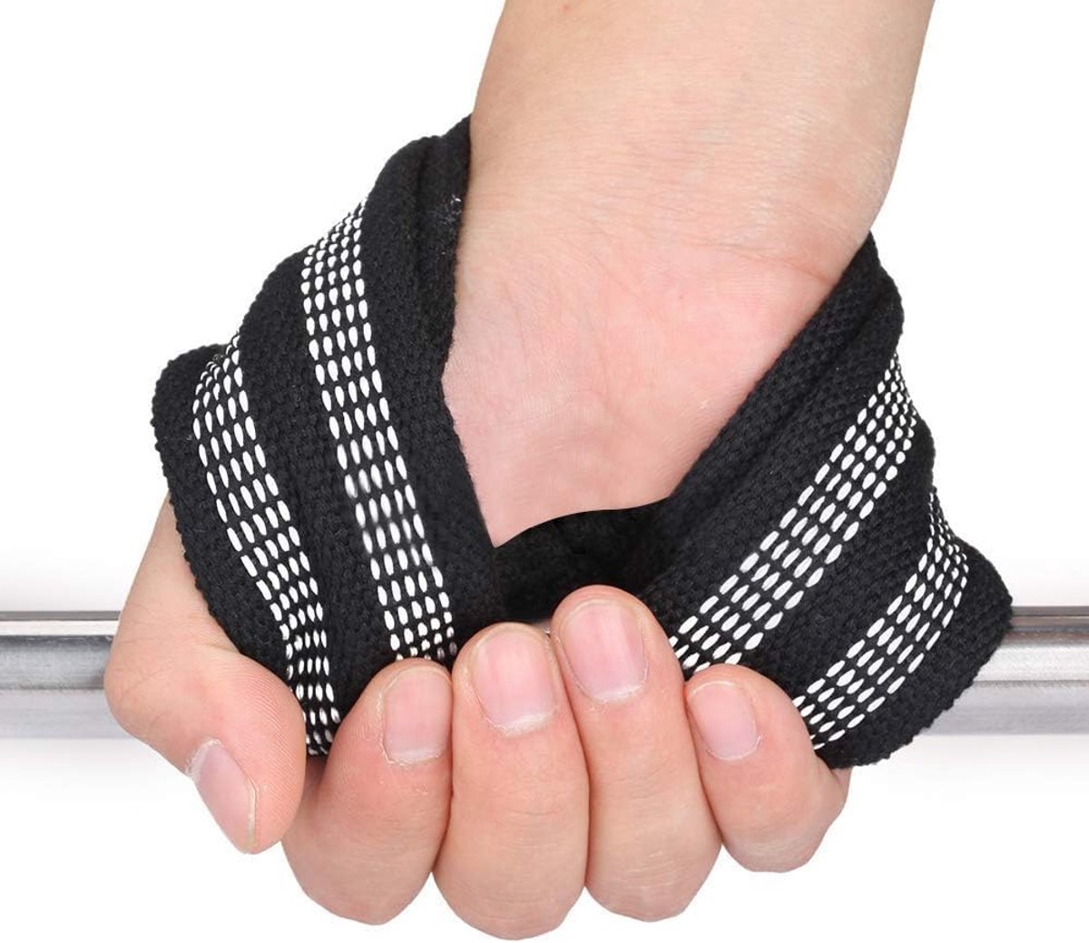 8 trekriemen voor deadliften, antislip riem met polsgrepen, gewichtheffen voor pull-ups, horizontale optrekstang, krachttraining, fitnessapparaten