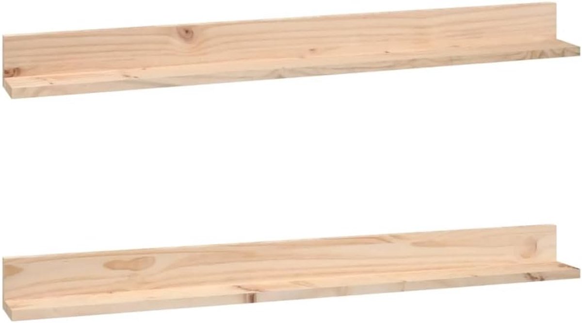 Boekenkast, wandplank, kleine badkamer, plank, planken voor muren, 2 stuks, 110 x 11 x 9 cm, massief hout grenen, voor balkon, woonkamer, slaapkamer, badkamer