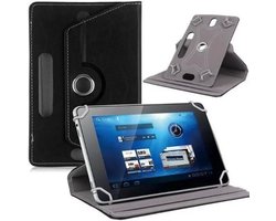Universele Beschermhoes voor AWOW/Jikocxn 25,4 cm (10 inch) / HotLight / Pritom / Freeski / Wqplo /Sgin Tablet van PU-leer, draaibaar, voor 10-10,5 inch tablet, zwart