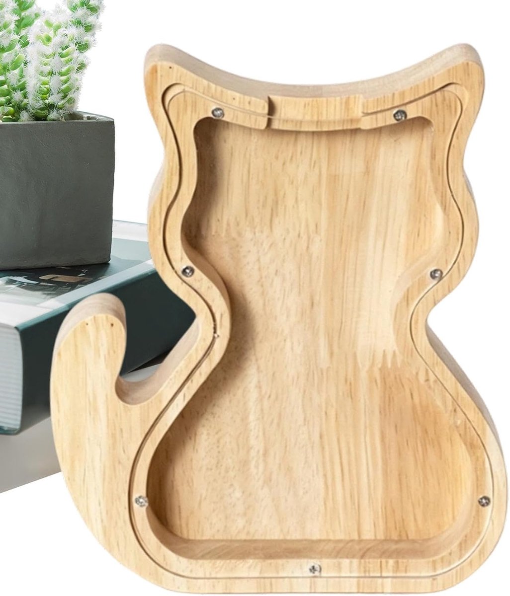 Muntenspaarpot Doorzichtig Houten Decoratieve Hondvormige