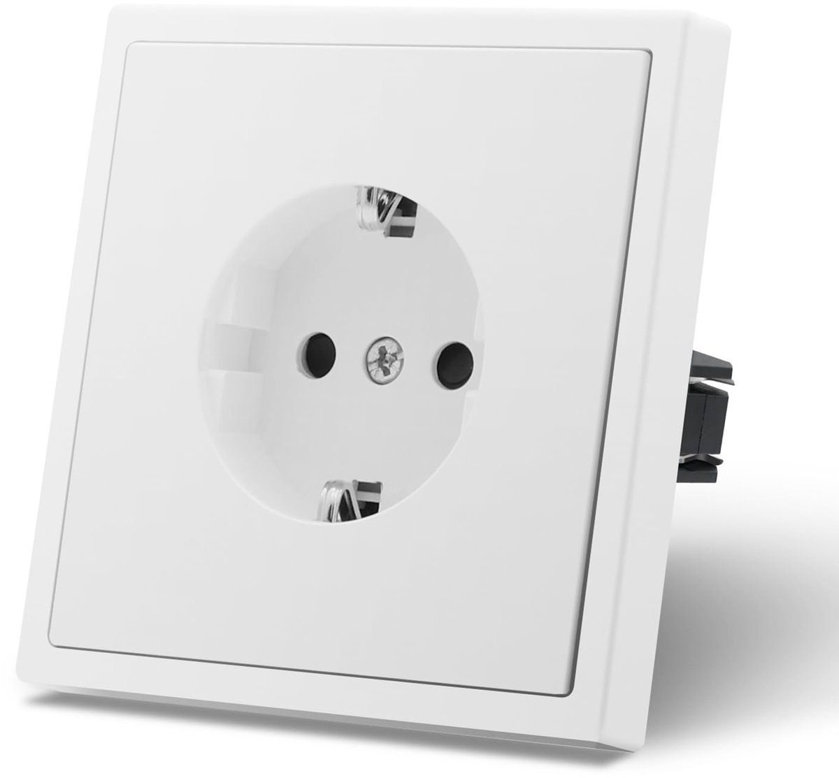 Stopcontact EU-Standaard, 1-Voudig Inbouw Stopcontact, 80mm X 80mm, Eenvoudige Installatie, 3-Draads Vereist, Wit