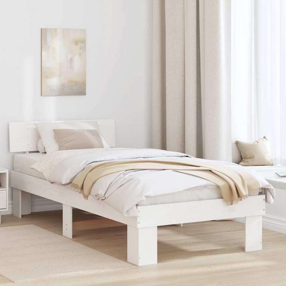 Grenenhout Modern minimalistisch Wit 90 x 200 cm