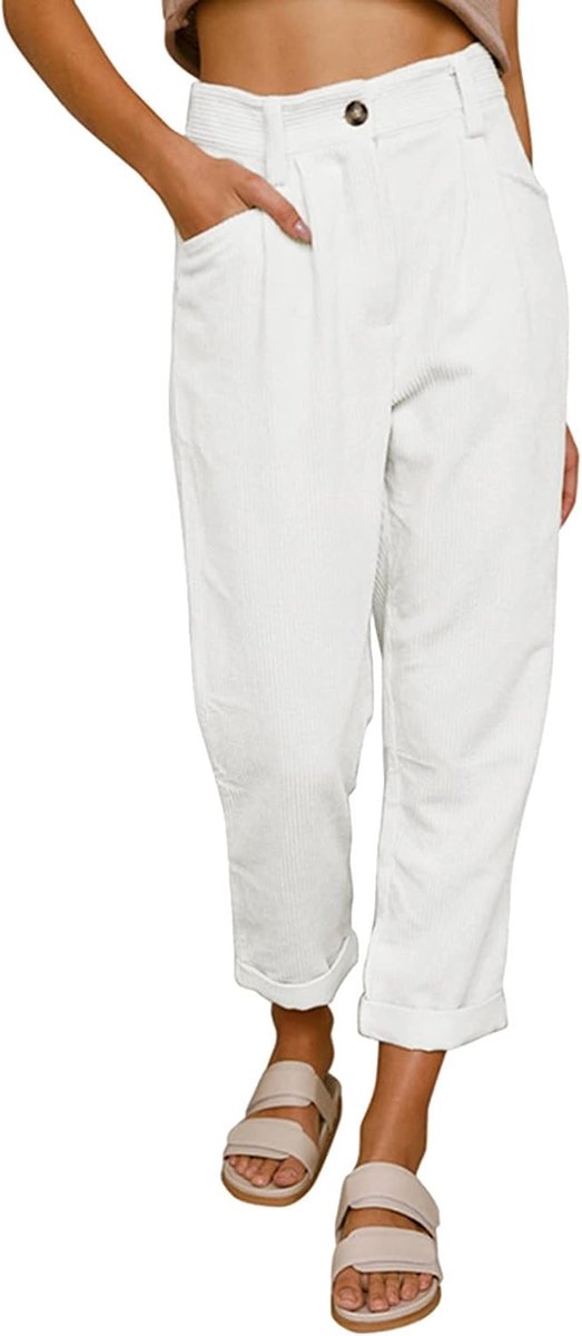 Katoen, linnen, vloeiend, hoge taille, casual, natuurlijk, licht, zomer, zacht, zakken, ademend, trekkoord, bohemian, vrije tijd, vakantie, zacht, chic, A120