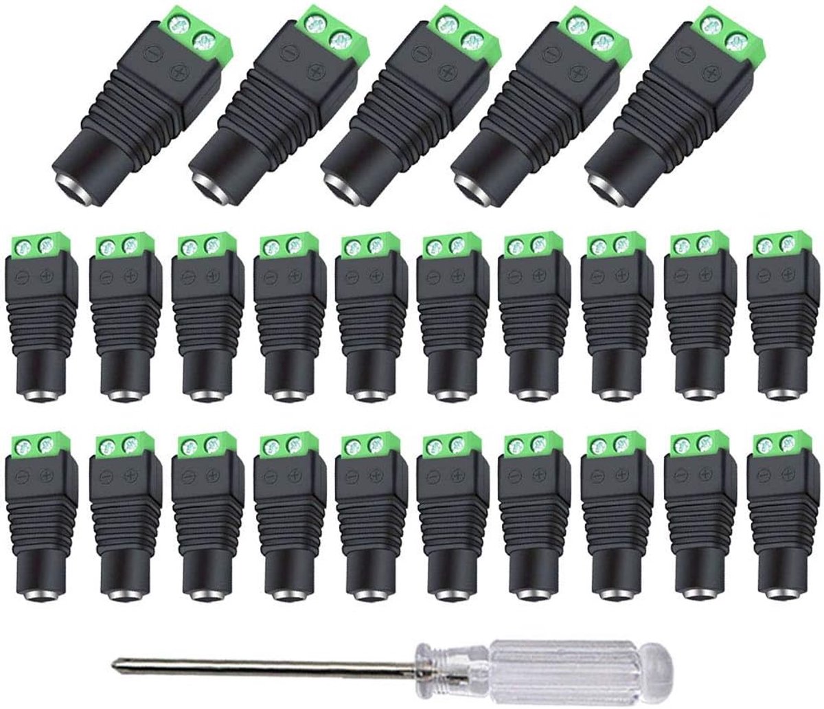 Powerconnector Vrouwelijke Stekker - 25 Stuks - 0.3 x 0.5cm - 12V/24V DC - Voor Elektrische Verbindingen