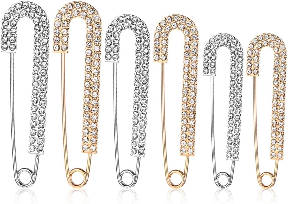 Broches & spelden voor dames, goud zilver, veiligheidsspeld voor dames, meisjes, parels, strass, pullover, clip, sjaal, clip, gebreide jas, jurk, kledingstuk, decoratie