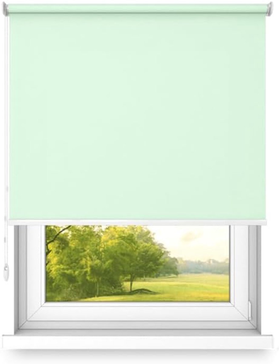 Rolgordijn, wand- of plafondmontage, groot formaat, fi 32, stalen houder, semi-verduistering, celadon kleur, 1100x1800mm