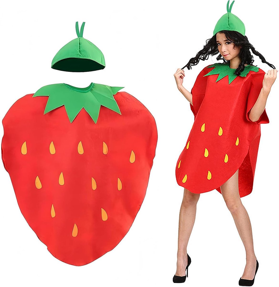 Creatief aardbeienvoerkostuum, aardbeienkostuum