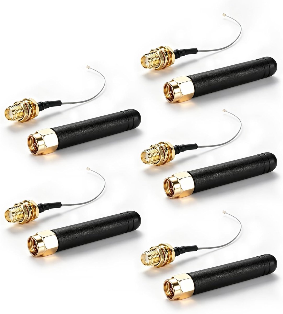 868 MHz antenne LoRa antenne 3dBi met IPEX naar SMA kabel, 868 MHz antenne voor ESP-32 & IoT apparaten, LoRa antenne 868 MHz set (5 stuks)