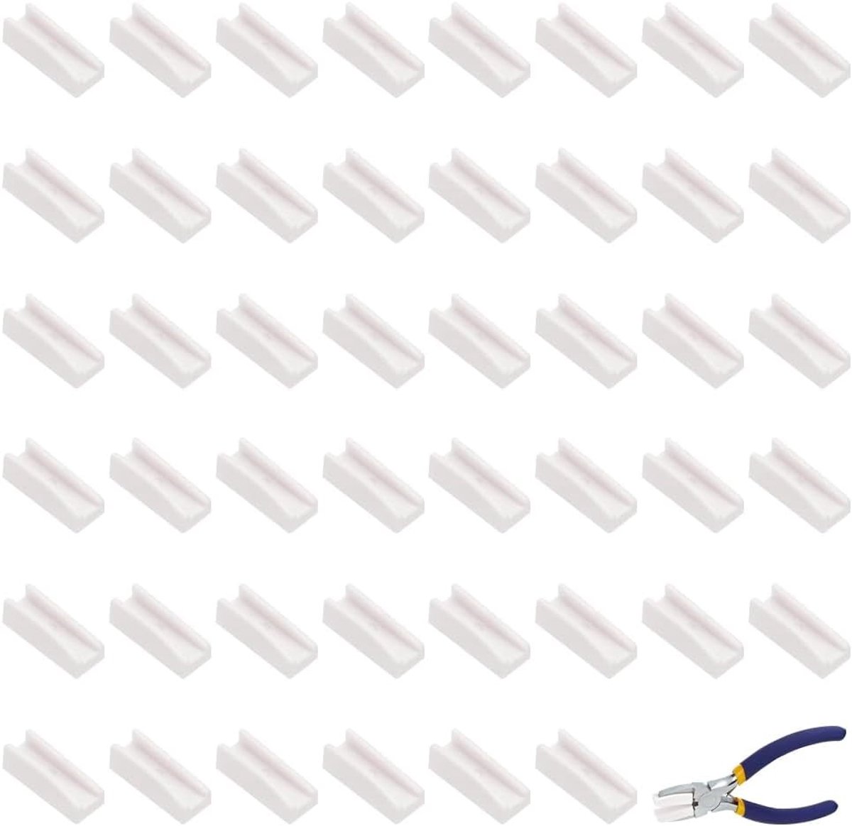 48PCS Plastic Vervangtips voor Platneus Tang - Witte Vervangende Kaken voor Nylon Tang en Sieraden Gereedschap Accessoires