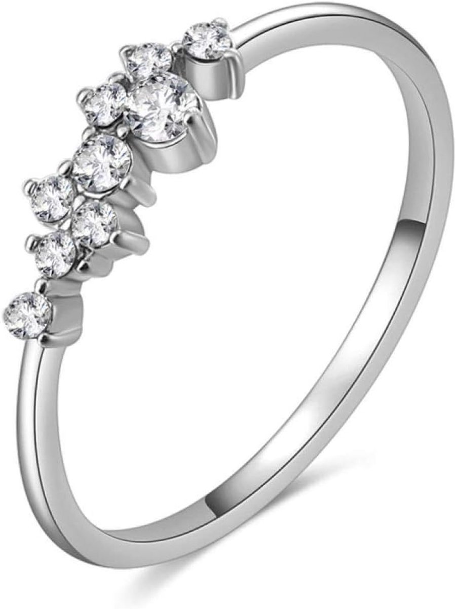 Vingersieraad Rose Goud/Zilver/Goud Strass kristal Opal Ring 6/7/8/9 Grootte Ring, 8, Splitter