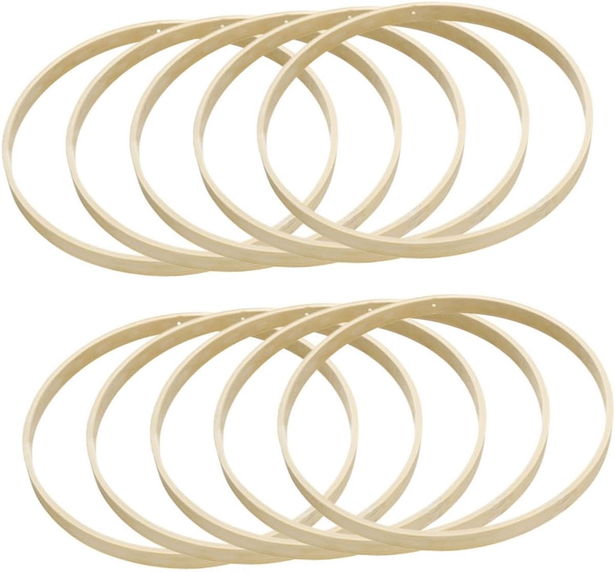 10 Stuks Delige Bamboe Ringen voor DIY Dromenvanger Stevige Gladde Ronde Hoepels Multifunctioneel voor Kransen Wanddecoratie Geschikt voor Woning Feestversiering