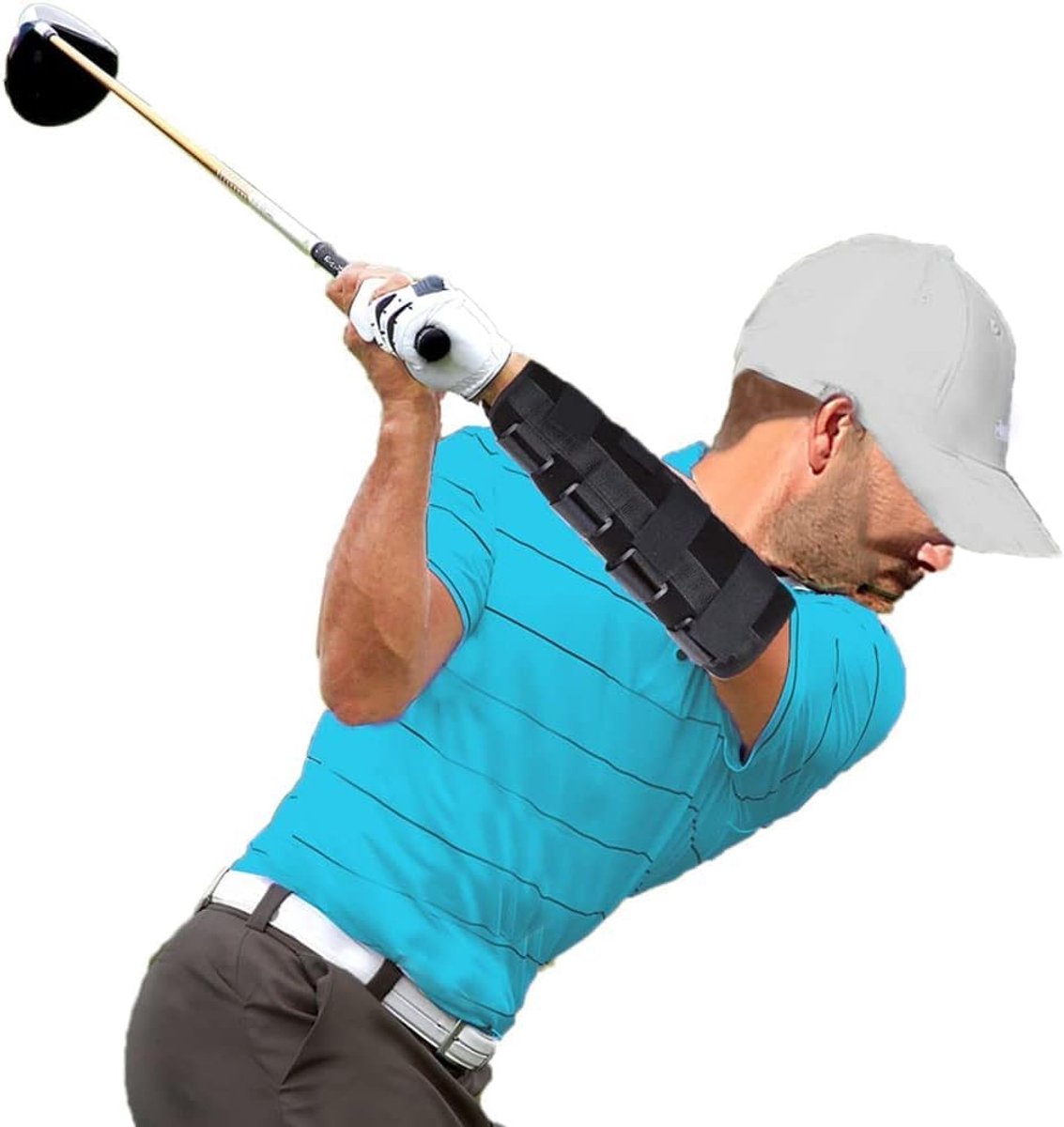 trainingshulpmiddelen met elleboogstok, golf accessoires rechterarm swingtrainer, perfect voor het leiden van de vaste corrector van golfvleugels, houd uw onderarm recht