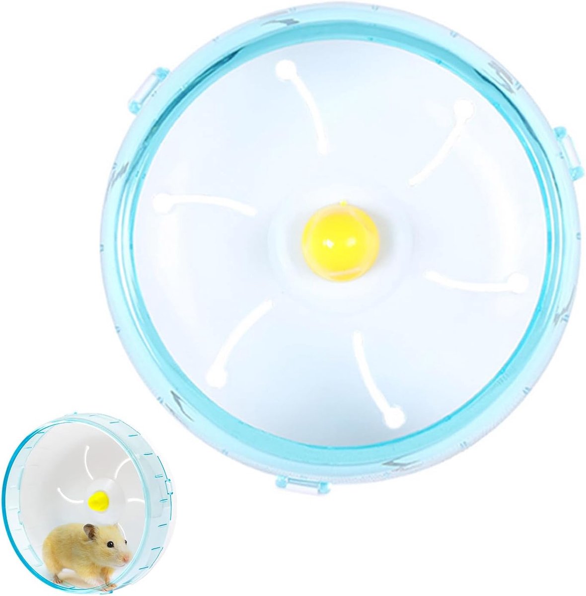1 stuk hamsterwiel, speelgoedwiel voor hamsters, kleine dieren, stil roterende wiel, geschikt voor kleine dieren, hamsters, gerbils, egels, blauw