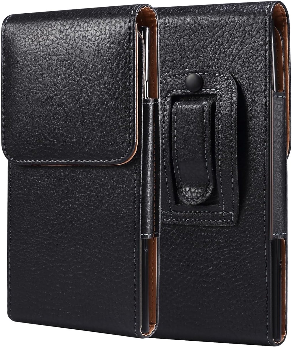 Mobiele telefoon riem riemtas mobiele telefoon voor Samsung Galaxy S26 S25 S24 S23 S22 Ultra, 6,9" lederen riemclip telefoonhoes met riemlus met karabijnhaak voor iPhone 17 Pro Max 16 15