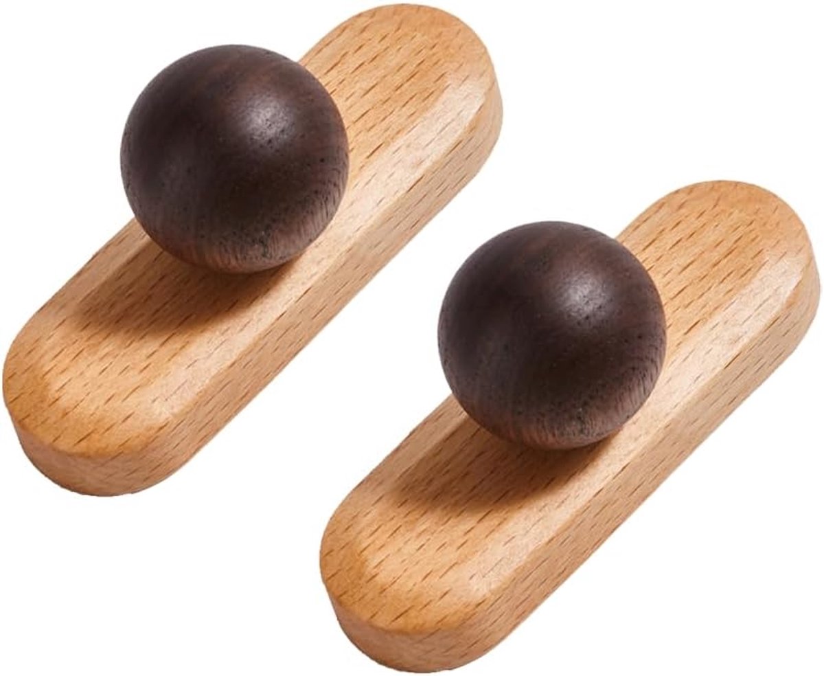 2 stuks meubelgrepen 0 mm kogelvormige decoratieve handgrepen moderne stijl beuken enkele gat basis zwart walnoot bal geschikt voor kasten laden kasten keuken slaapkamer schoenkasten