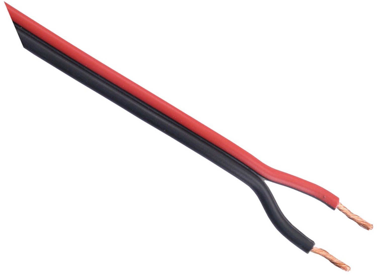 Luidsprekersnoer 2 x 0,75 mm² - 100 Meter - Rood-zwart - Zonder Connectoren - Zichtbare CE-markering - Verpakt in Folie - Geschikt om Zelf op Lengte te Knippen voor Luidspreker Aansluiting