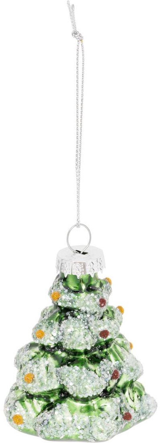 Kerstboomfiguurtje H 7 cm, groen glas