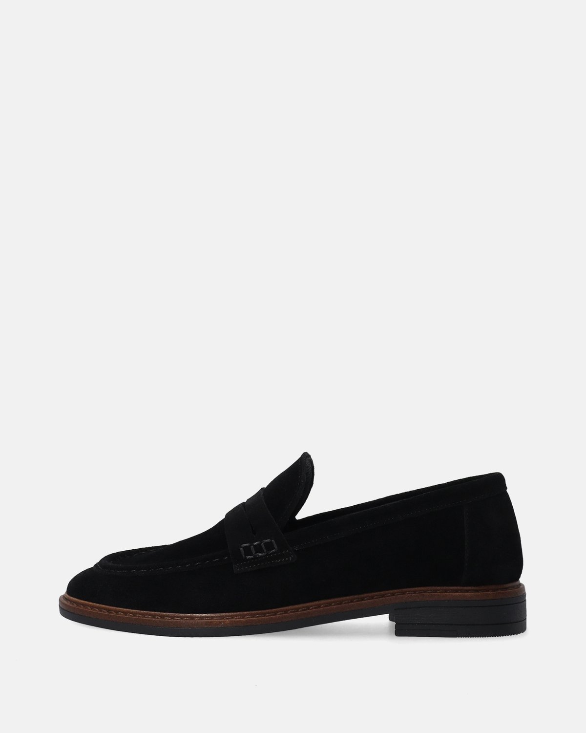 Dames Suède Mocassins - Zwart - Kalfsleren Bovenwerk - Hakhoogte 2,5 cm