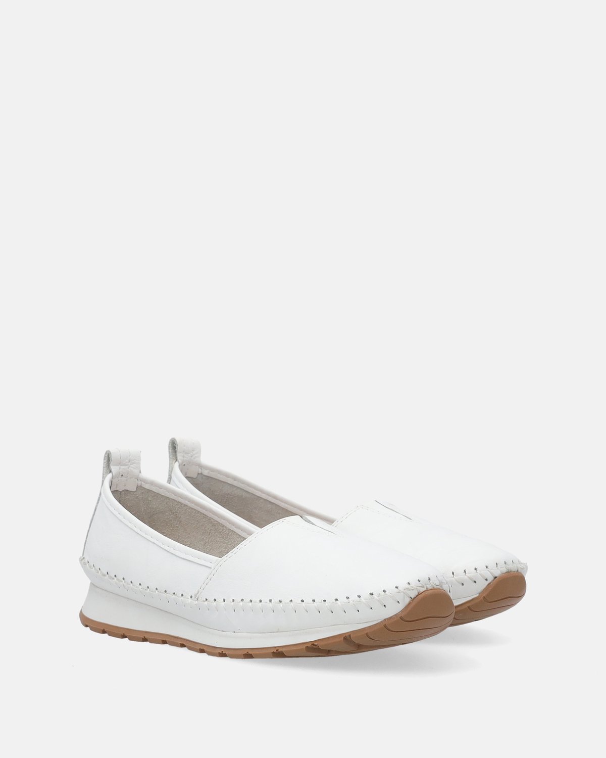 Witte leren damesmocassins - Maat 37