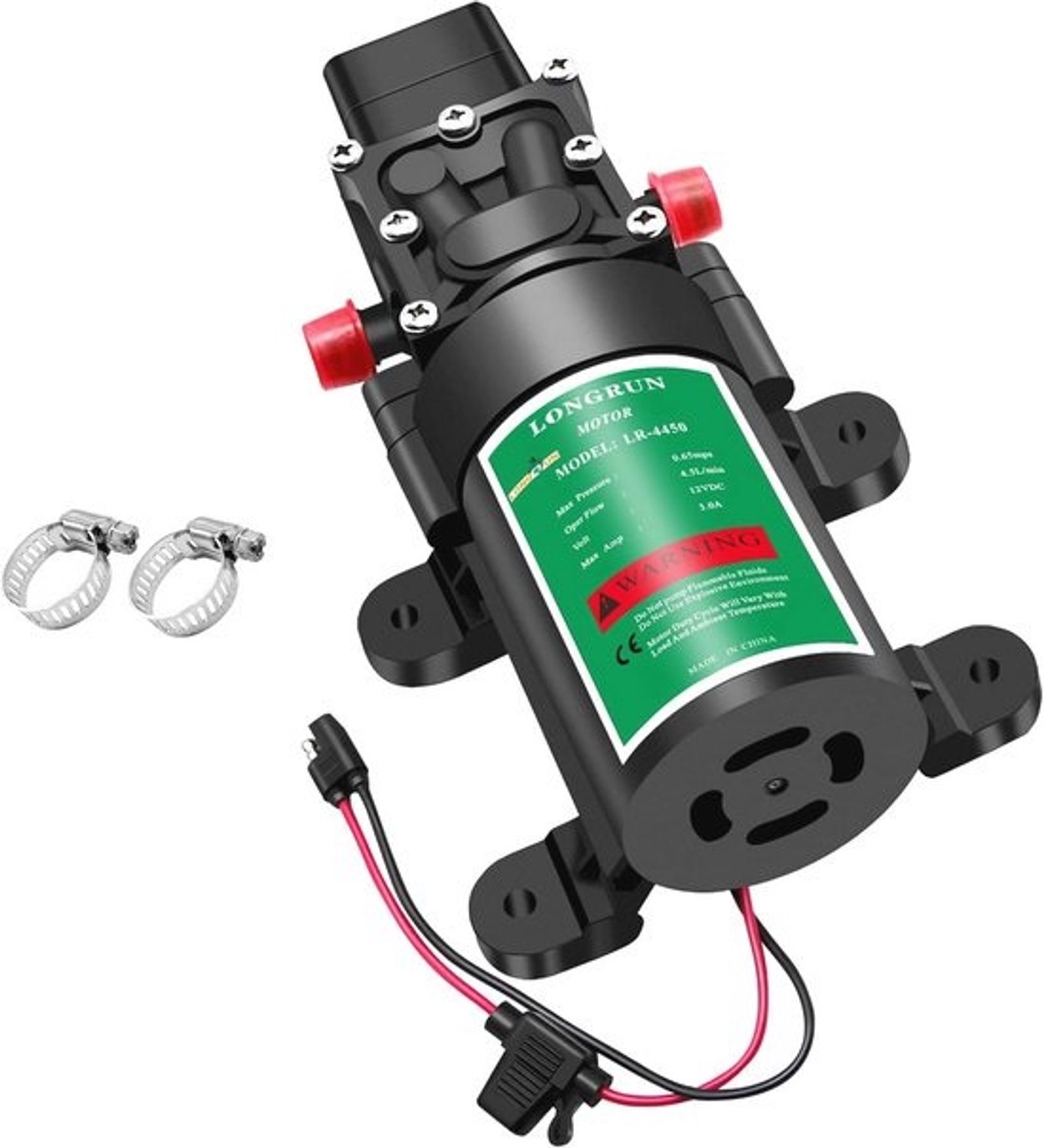 12V DC waterpomp - Zelfaanzuigend - Caravan, camper en tuin - Hogedruk membraanpomp met drukschakelaar