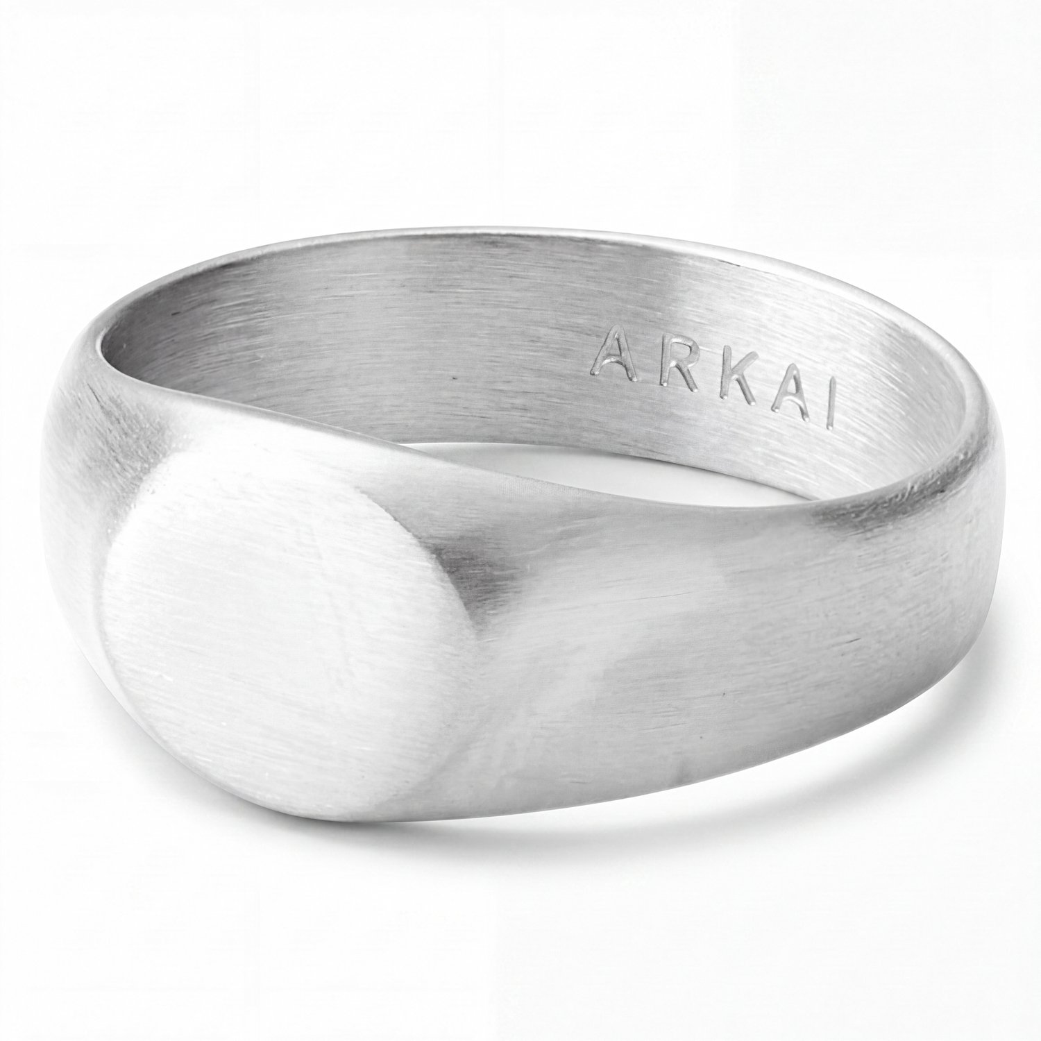 Organic | Flint zegelring van verzilverd roestvrij staal