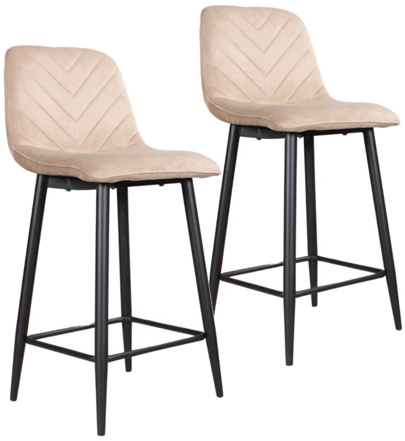 DS4U - - Gaby barkruk 65 cm - Set van 2 - Champagne - Velvet