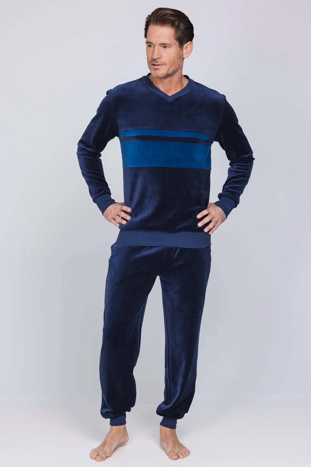 Pastunette - Northern Nights - Pyjama - Velours - Blauw - Maat M