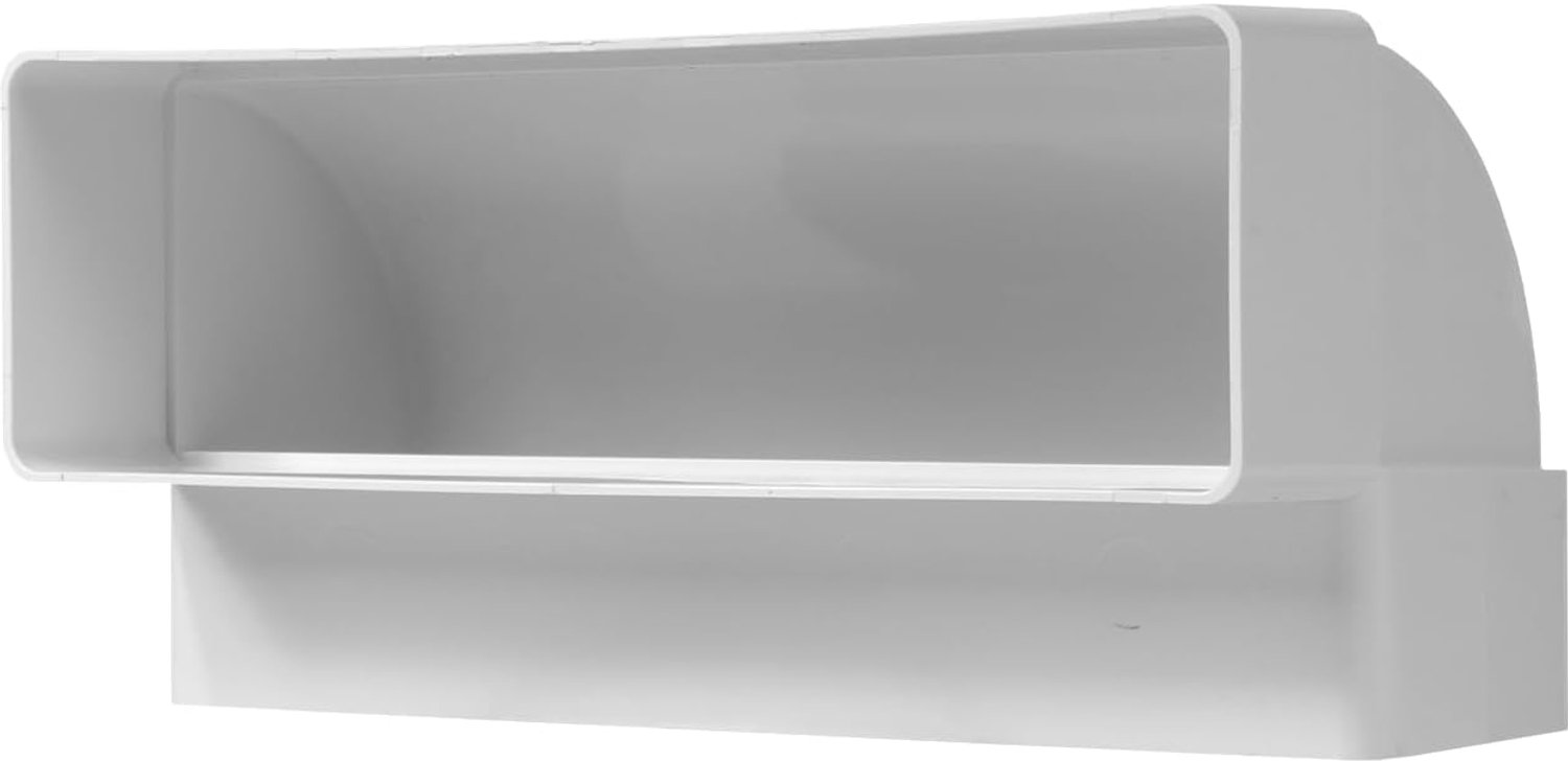 Ventilatiekanaal 90° 204 x 60 mm - ABS kunststof - voor verticale buisaansluitingen - ideaal voor ventilatie - ShopVlot