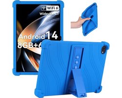Junfire siliconen hoes - Voor HotLight C10 10 inch tablet - Compatibel met Ainmel AMLA10UKTS / C10BK / Byxsb C10 / Hakaug C10 / Kotsren C11 Android 14 - Kickstand - Blauw