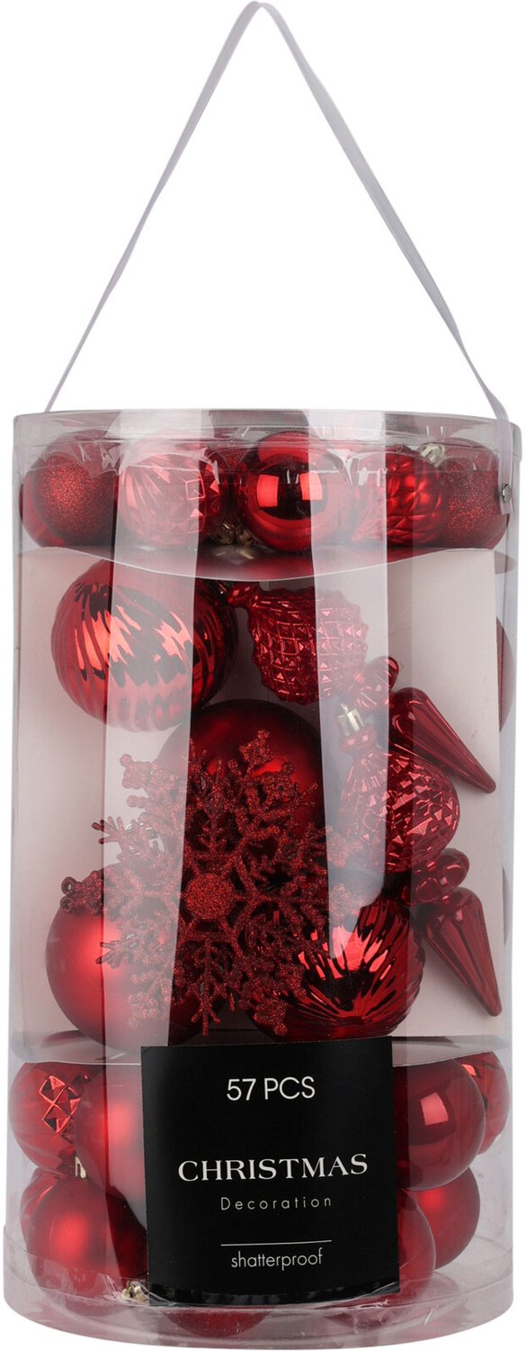 Home Styling Collection - Set kerstversiering, rood, 57 stuks