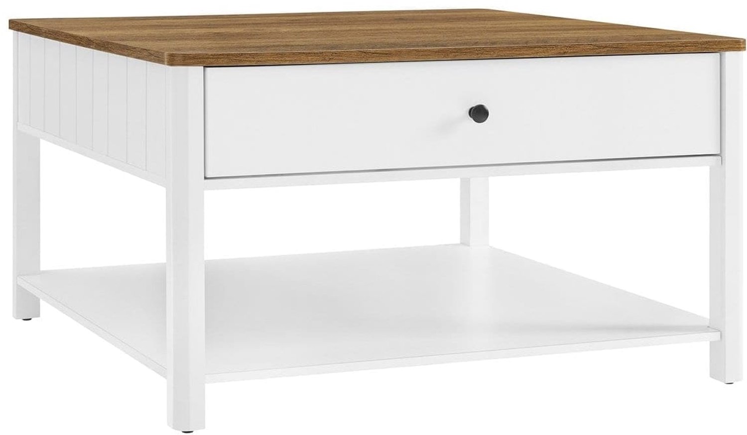 Klarven Salontafel Bruin-Wit - Maritieme Salontafel - Stijlvolle Look, Stevig Blad - Spaanplaat en MDF Wit/bruin