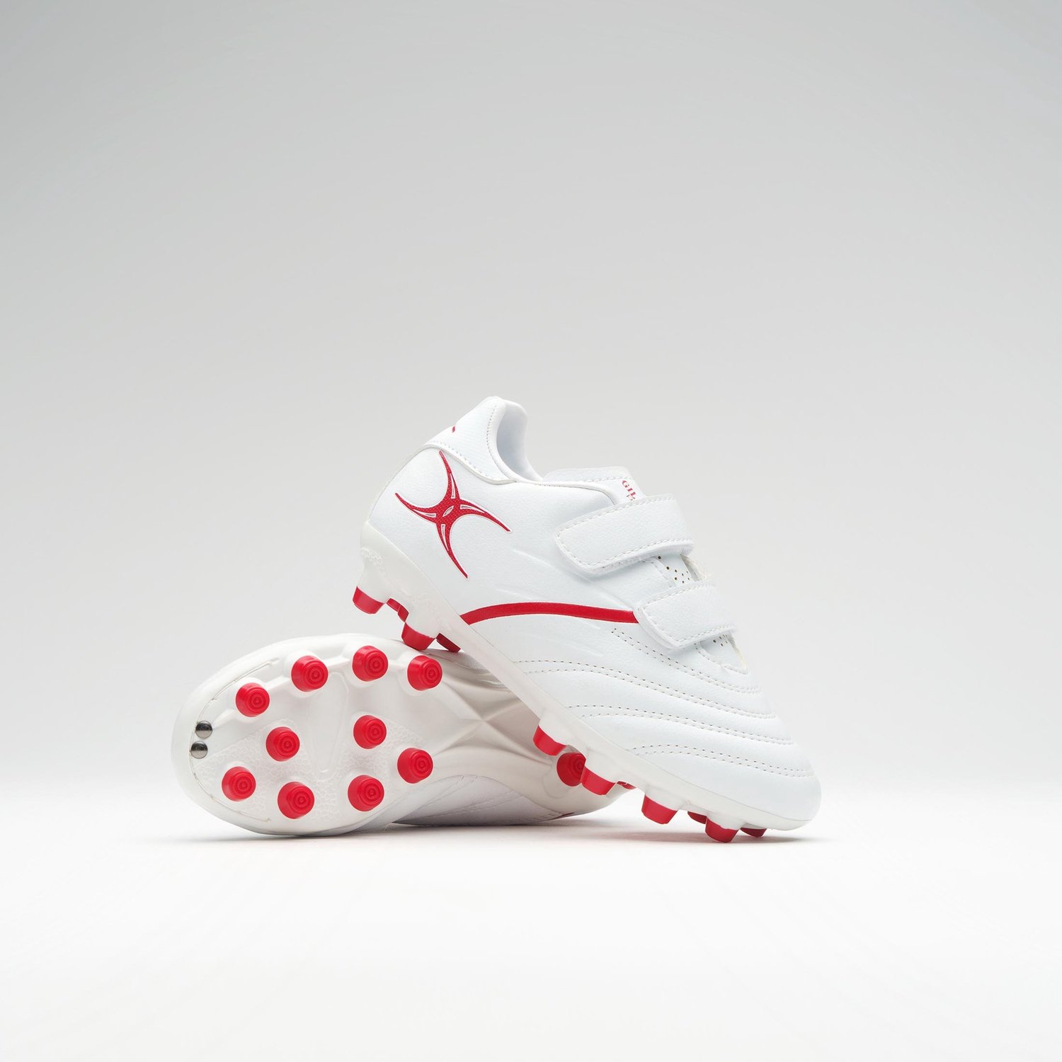 Gilbert rugby schoenen Sidestep X20 Lo MSX - maat 11j - wit rood.