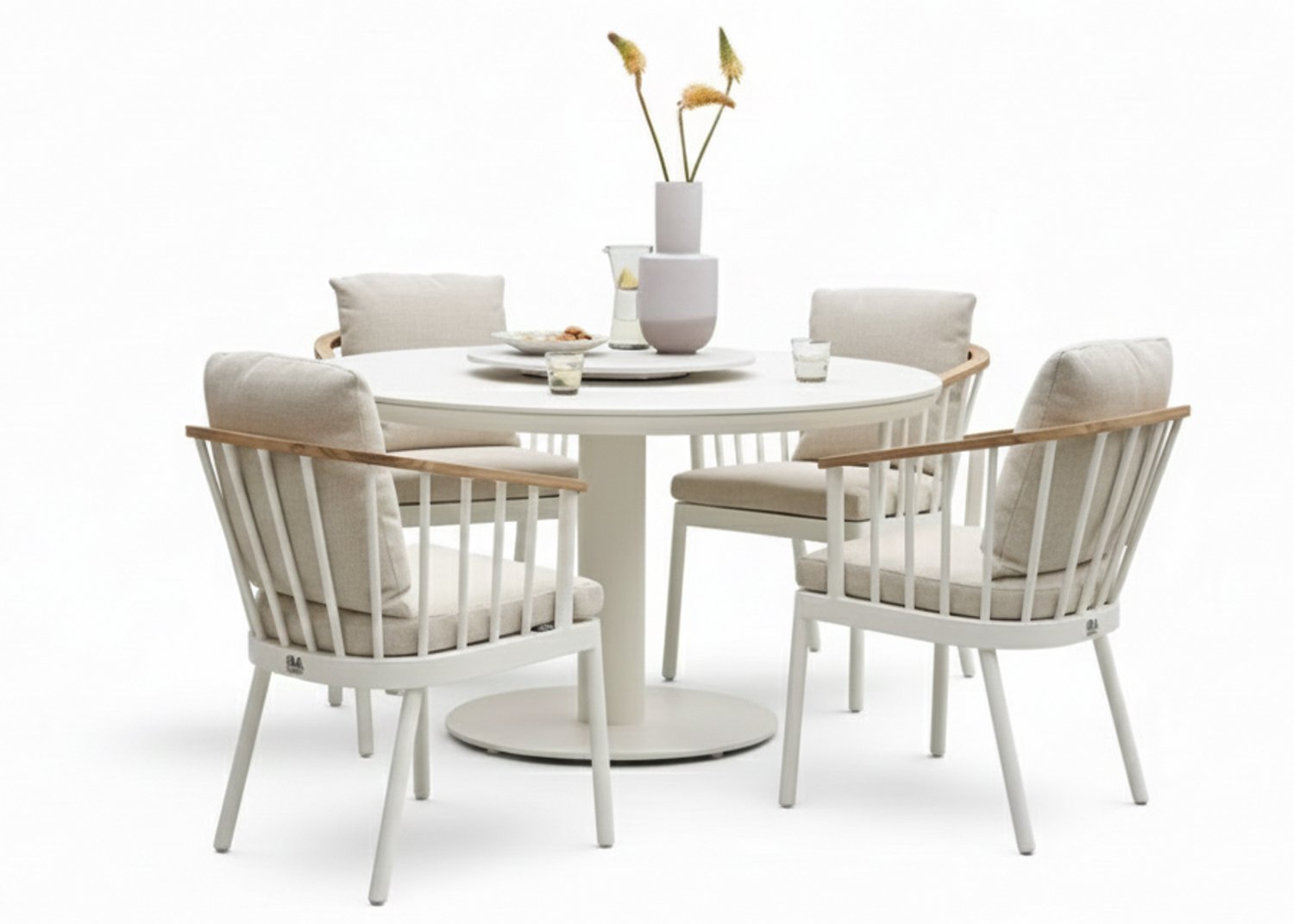 Apple Bee Condor Dining Tuinset Ø 140 cm - 5-delig - Oyster