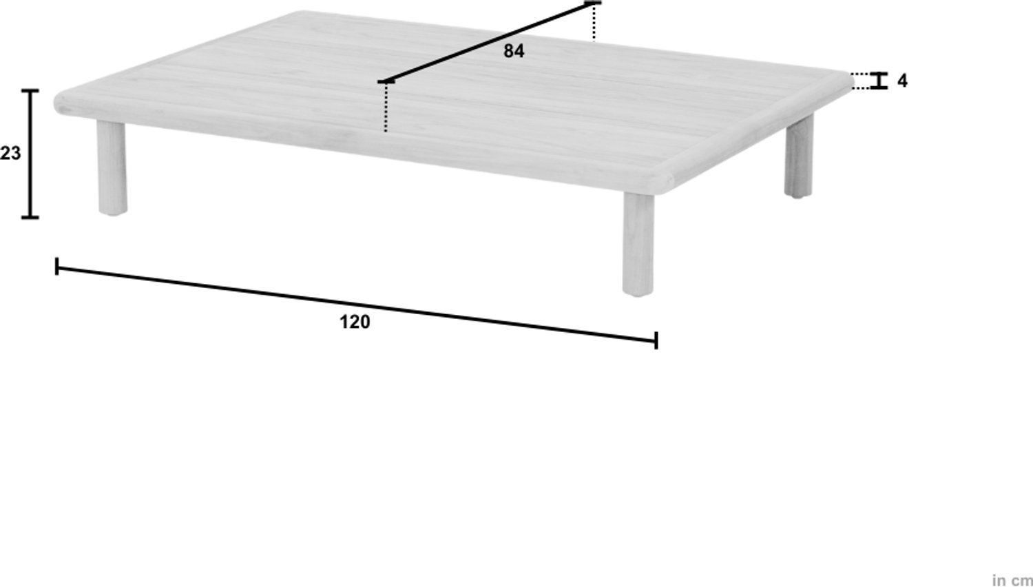 Apple Bee Sling Salontafel 120x85 cm - Teak - Robuuste Loungetafel