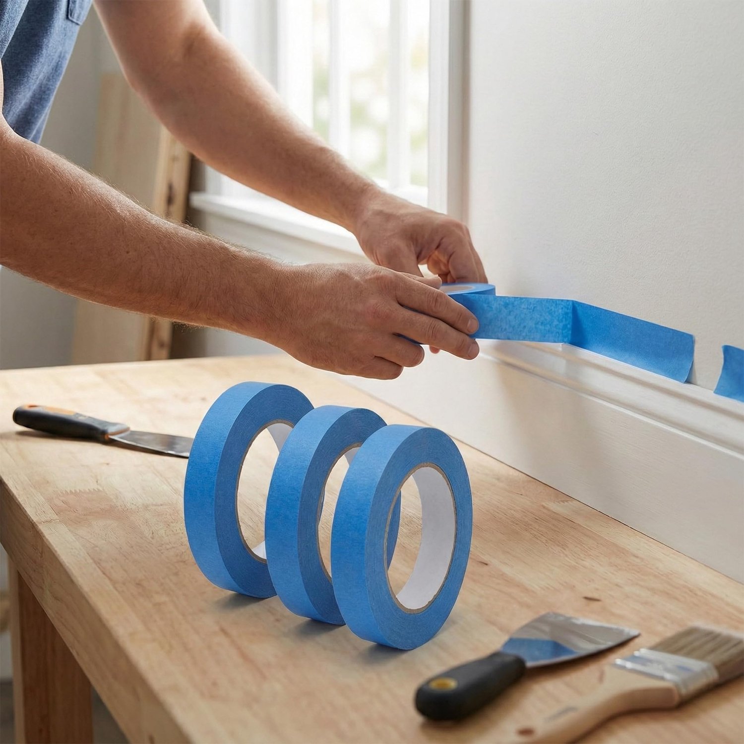 Masking tape set 5mm, 8mm, 10mm en 12mm - vinyl maskertape - sterke hechting - ServiceTopper