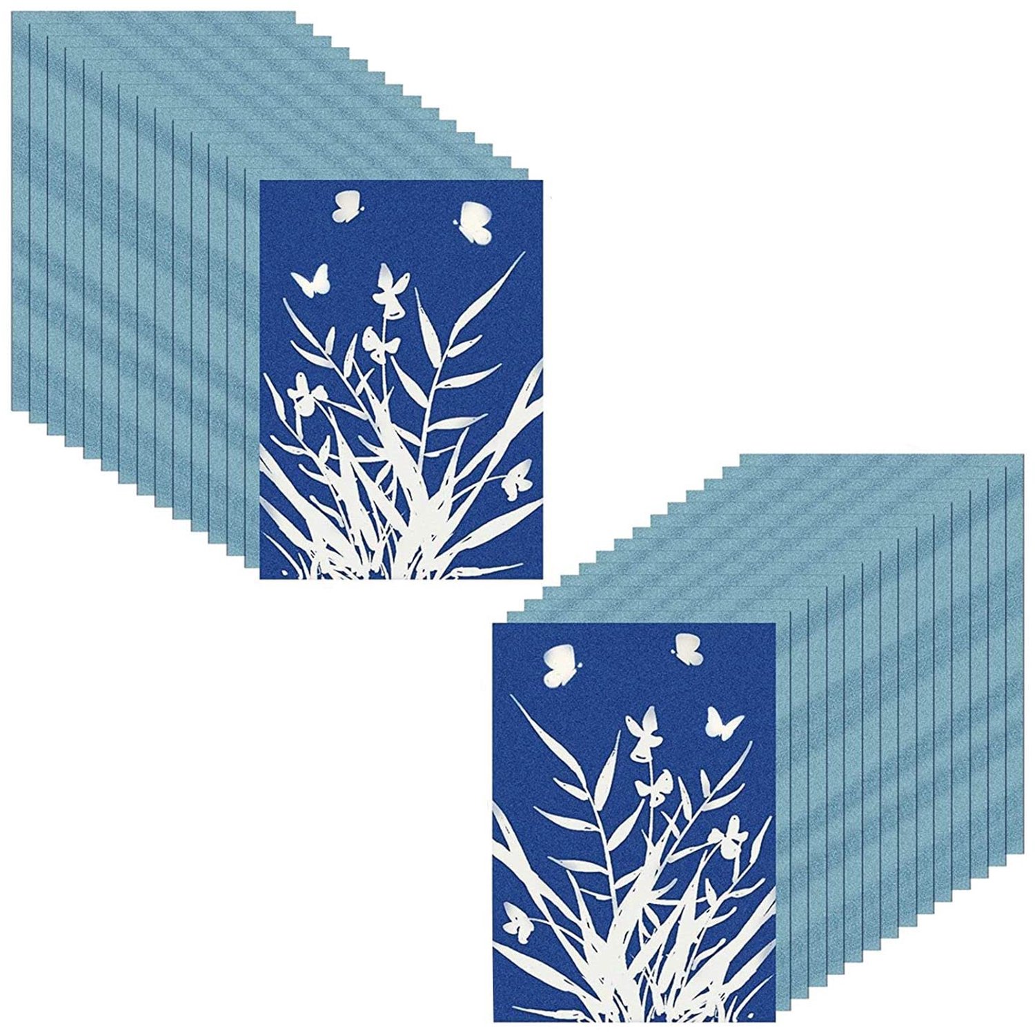 Cyanotype-papier A5 - 30 stuks - zeer gevoelig natuurdrukpapier - ideaal voor zonnedruk - Vemera
