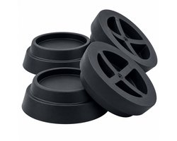 Fixem® - Trillingdemper wasmachine - Droger trillingdemper - Anti schudden - Wasmachine voet - Anti Trilling mat - Geschikt voor universeel gebruik - 4STUKS - Zwart - Zacht rubber geen PVC