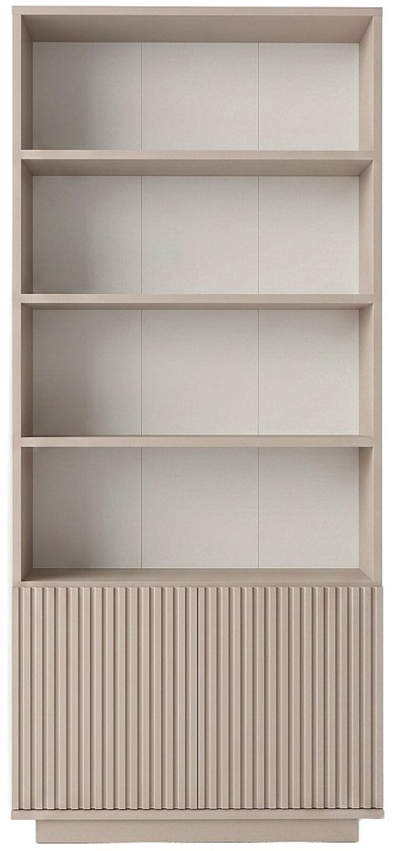 Vente-unique Boekenkast met 2 deuren en 4 nissen - Beige - EROLYA