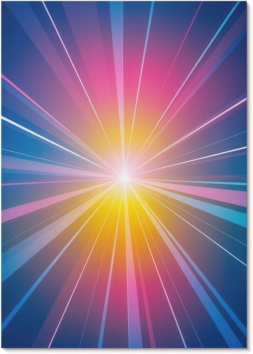 Tulup Polycanvas Poster - Kleurrijke Energie, Illustratie - A4 - Blauw Design - Rechthoek - Decoratieve poster - Woonkamer, Slaapkamer, Kantoor - Modern