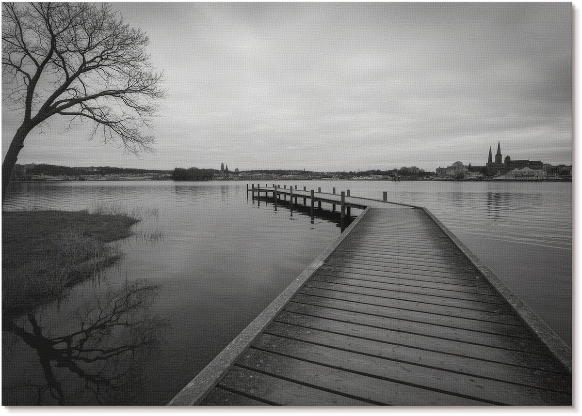 Tulup Polycanvas Wandposter - Stadswandeling, Fotografie - A1 - Zwart-wit Design - Rechthoek - Canvasposter - Woonkamer - Klassiek