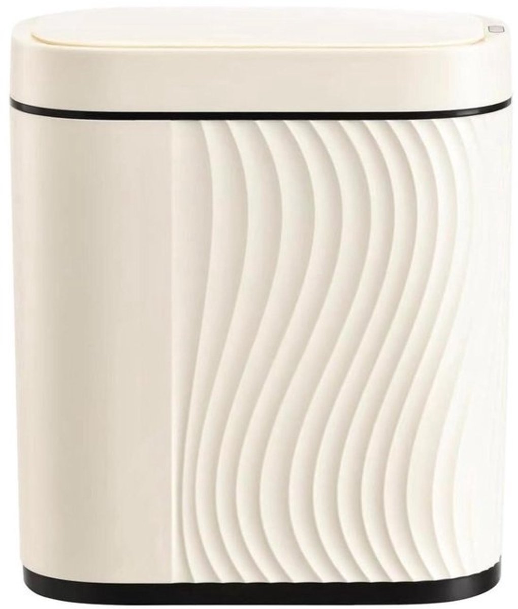 Badkamervuilnisemmer met deksel - Automatische prullenbak - Hygiënisch afval weggooien - Contactloze bewegingssensor - 8 liter - Wit