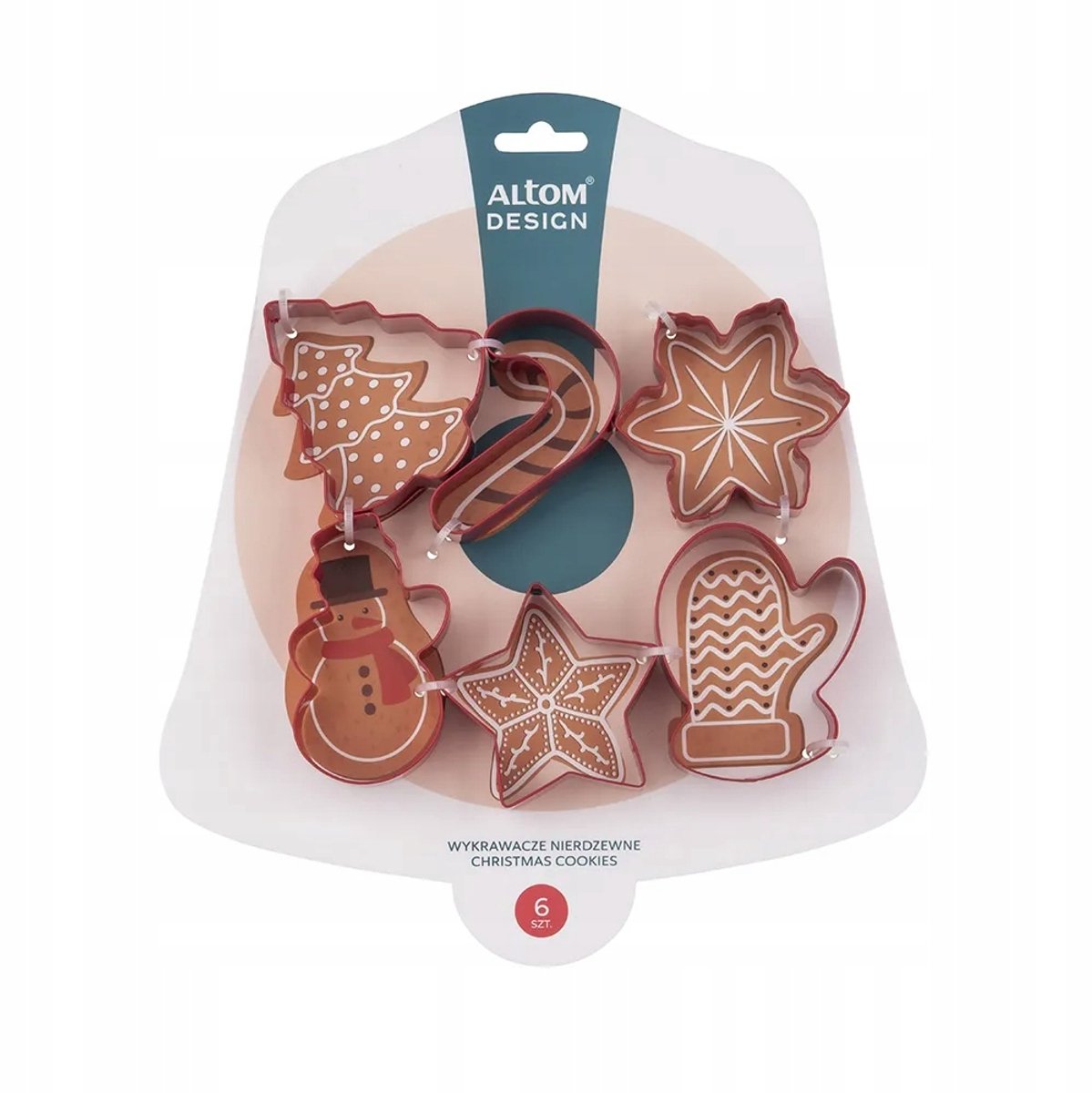 Altom Design Kerstkoekjes Uitsnijders Rood, 6 stuks