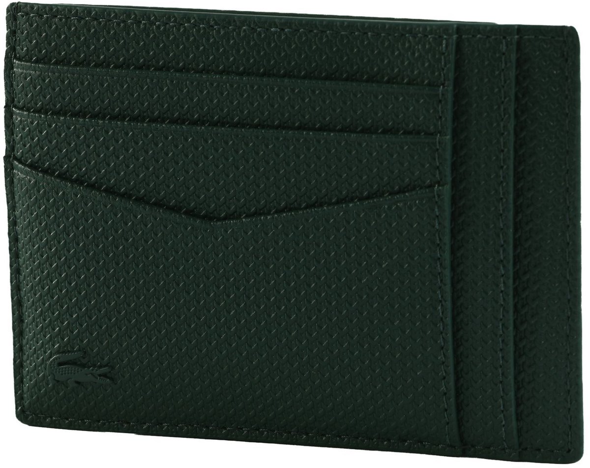 LACOSTE Leren kaarthouder CC Holder Varech donkergroen
