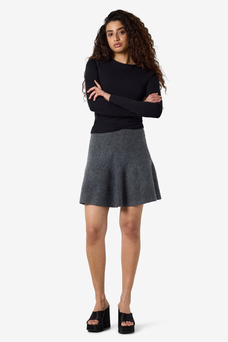 Noisy may Rok Nmsloan Nw Short Knit Skirt Noos 27035703 Dark Grey Melange Dames Maat - S