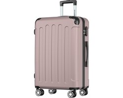 TRVLMORE Reiskoffer Middelgroot - 65 × 44 × 25 cm - 70L - Cijferslot - 4 Spinnerwielen 360° - Roségoud