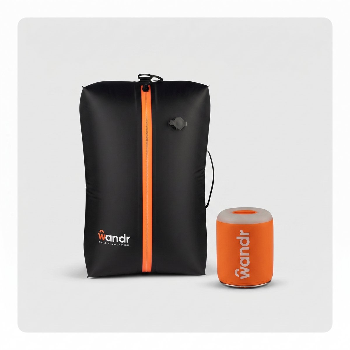 Wandr W36 Compressiezak + HiPump Luchtpomp Set - Zwart/Oranje