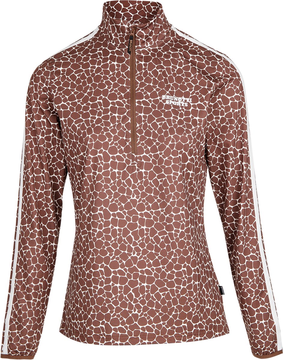 Brunotti Rodia-Print Snow Fleece Dames Mustang Fleece Vest Wintersport Kleding Slim Fit Gladde afwerking