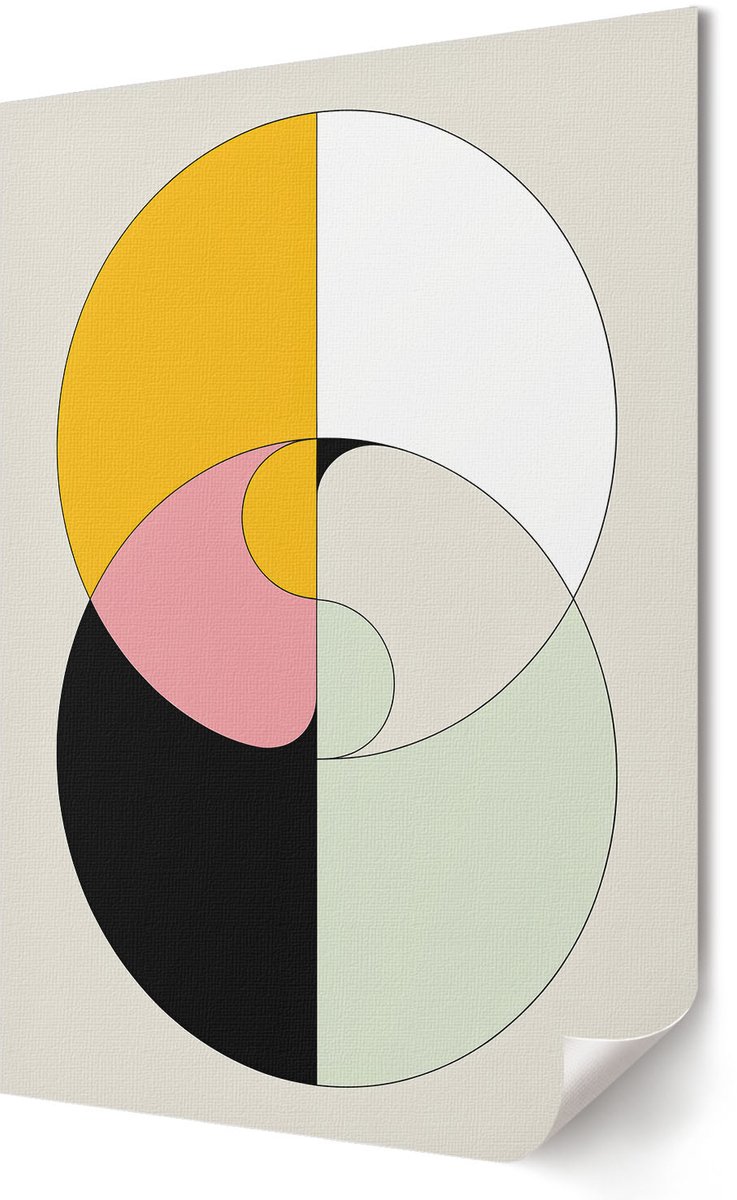 Coloray Polycanvas Poster - Kleurrijke Golven, Schilderen - A2 - Blauw Design - Rechthoek - Muurdecoratie - Woonkamer, Slaapkamer, Kantoor - Modern