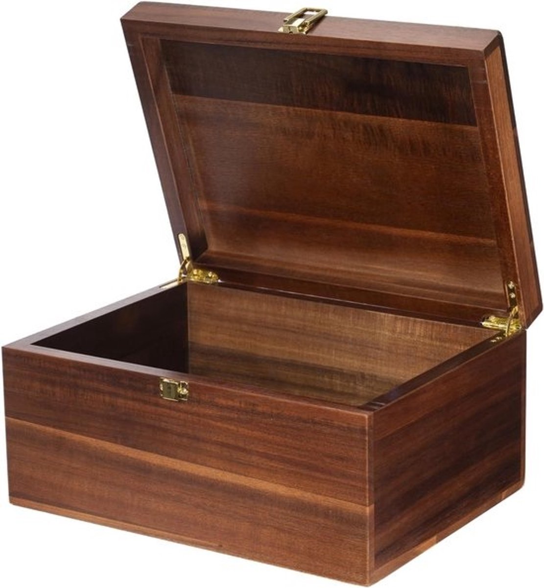 Houten Aandenkist - Opbergdoos Deksel - Aandenken Opbergen - Handgemaakt Acaciahout - 28 x 23 x 12 cm - Bruin